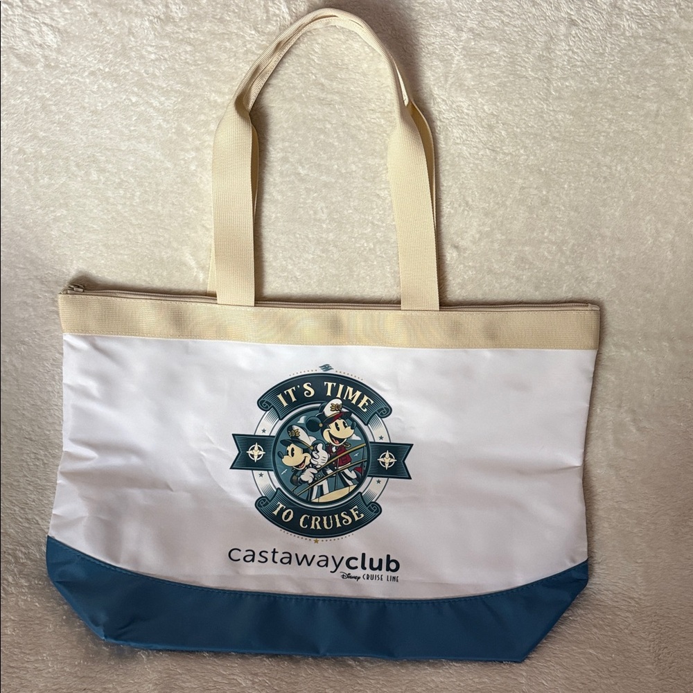 Castaway Club Cream & Blue Tote Bag- New